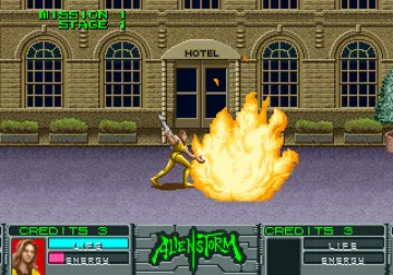 Alien Storm (bootleg) screen shot game playing